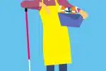 housekeeping, cleaning, cartoon character