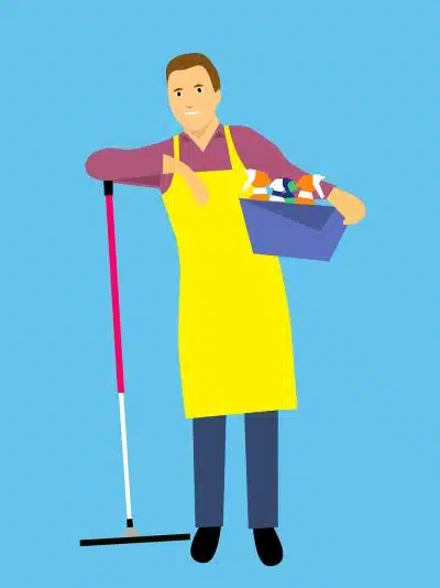 housekeeping, cleaning, cartoon character