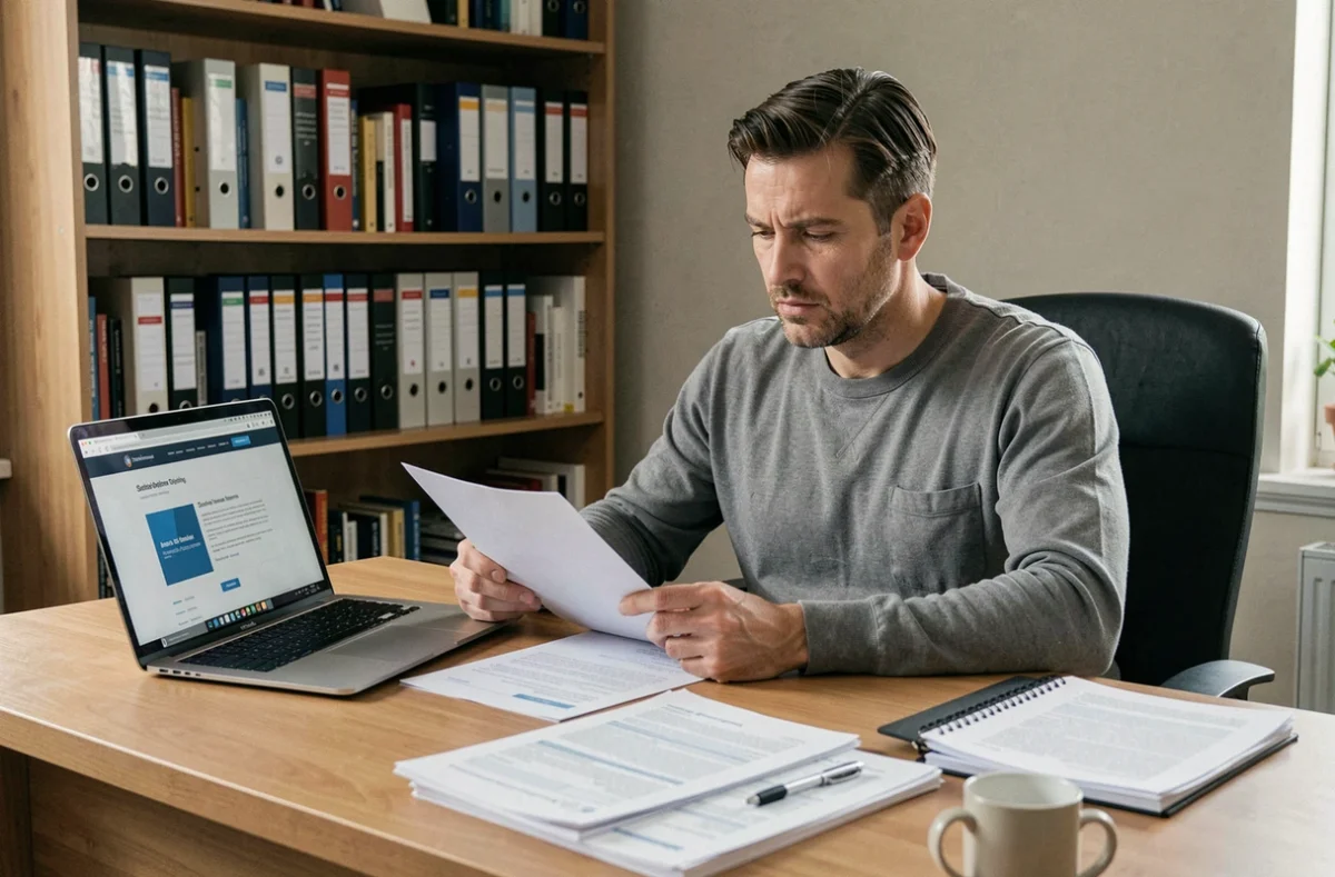 Particulier employeur remplissant une déclaration administrative en ligne pour son employé de maison à domicile