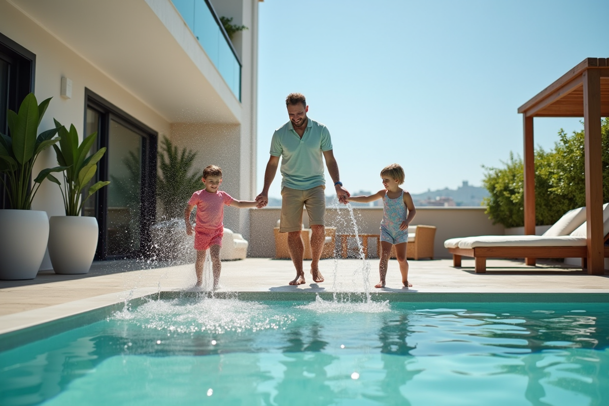 Famille jouant dans l