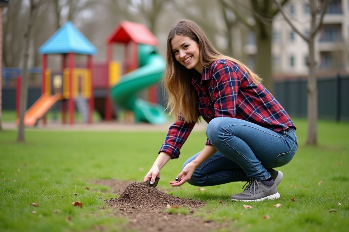 Jeune femme étalant de l