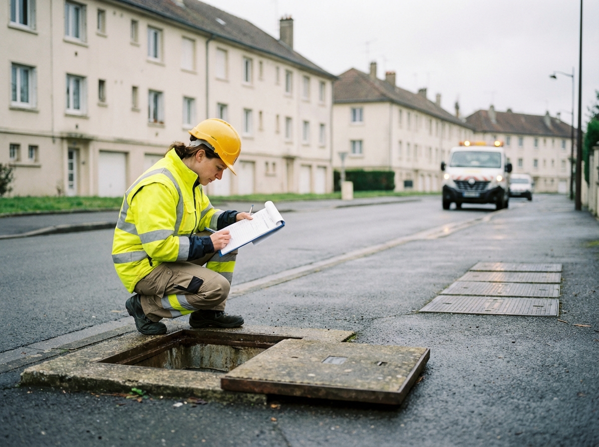Technicien de réparation urbaine vérifiant une station d